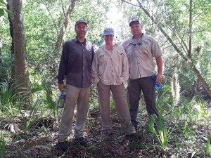 Fieldwork at Tomoka State Park with John Endonino and Kevin Gidusko. (2013)